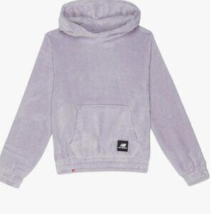 New Balance Girl's Core Fuzzy Hoodie, Light Purple, size 7/8